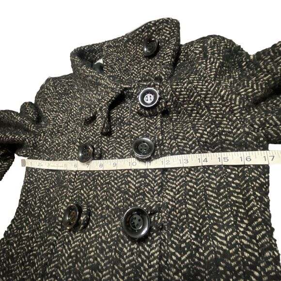 Zara Rare Women Winter Jacket Coat Double Breast Vintage y2k Black Beige Small - Picture 16 of 16